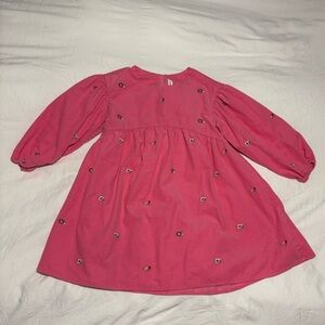 Janie and Jack The Floral Embroidered Corduroy Dress